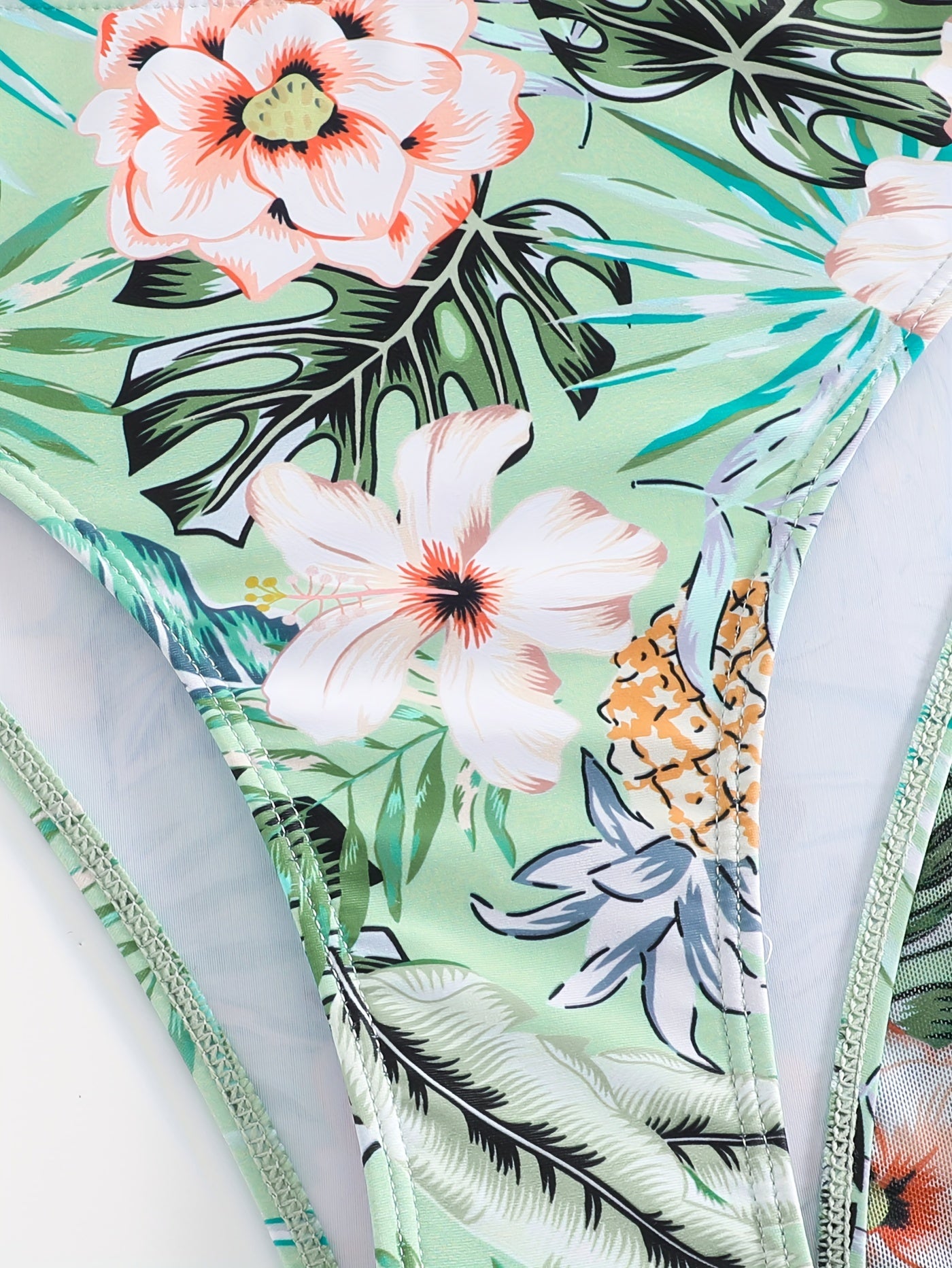 Green Floral Bikini Set with Cover-Up - {{ Product_type }} BeachWear I Availabre at Belle Aqua Belle Aqua Beach Wear