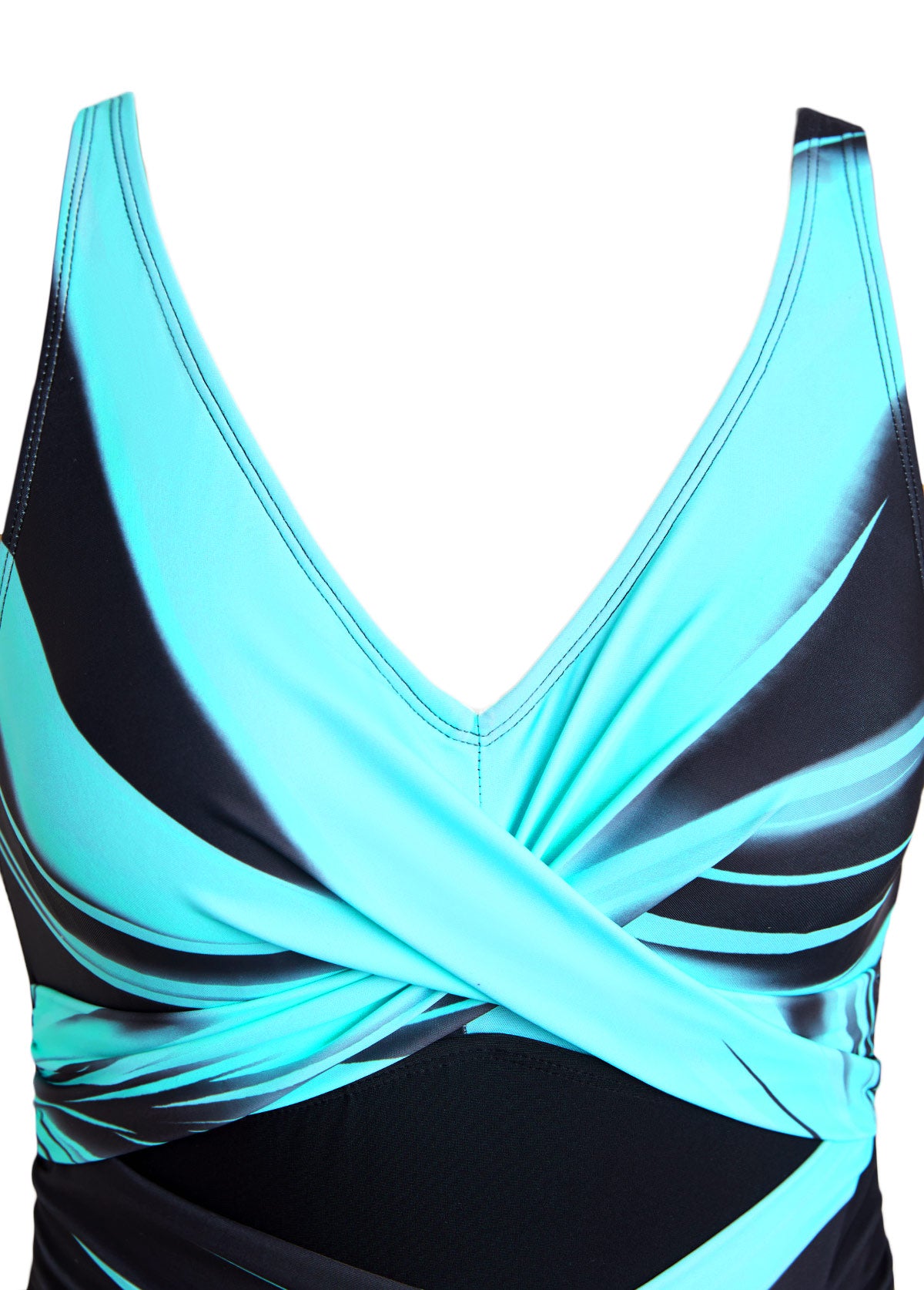 Criss Cross Cyan Ombre One Piece Swimwear